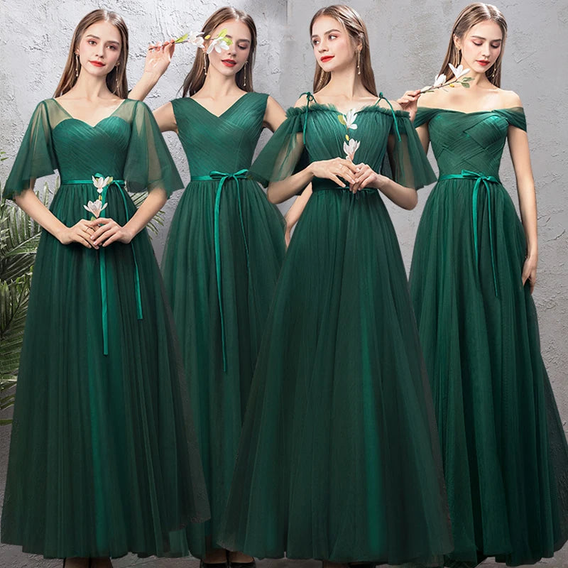 New Dark green sleeveless lady girl women princess bridesmaid banquet party ball prom performance dress gown